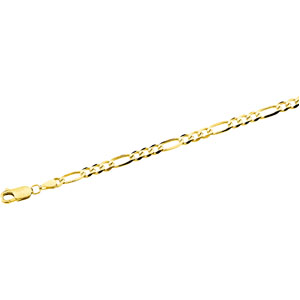 Figaro Chain, 4.0mm x 18 inch, 14KY, Lobster Claw - Click Image to Close