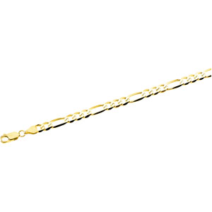 Figaro Chain, 5.0mm x 18 inch, 14KY, Lobster Claw - Click Image to Close