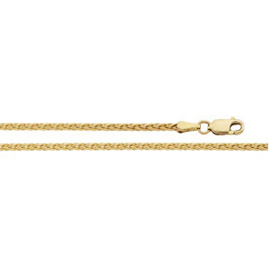 D-Cut Wheat Chain, 2.0mm x 24 inch, 14KY, Lobster Claw - Click Image to Close