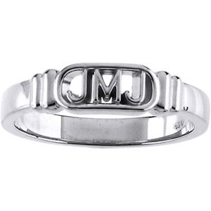 Sterling Silver Jesus, Mary and Joseph Ring - Click Image to Close