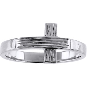 Sterling Silver The Rugged Cross® Chastity Ring - Click Image to Close