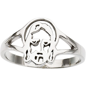 Sterling Silver Face of Jesus Ring - Click Image to Close