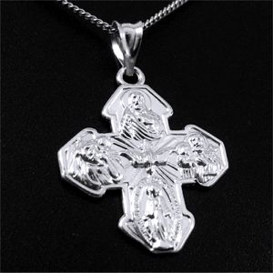 Sterling Silver Four Way Cruciform Cross & 18" Chain. - Click Image to Close