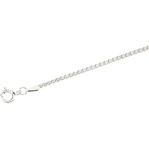 Popcorn Chain, 1.75mm x 16" Solid Sterling, Spring Ring Clasp - Click Image to Close