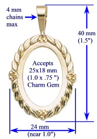 Laurel Pendant, 25x18mm in 14k gold