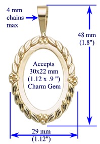 Laurel Pendant, 30x22mm in 14k gold