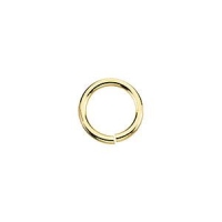 Round jump ring, 3 mm max chains. 14K yellow gold.