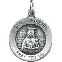 St. Barbara Medal, 14.75 mm, Sterling Silver