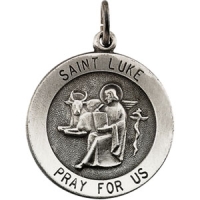 St. Luke Medal, 15 mm, Sterling Silver