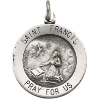 St. Francis Medal, 18.25 mm, Sterling Silver