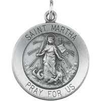 St. Martha Medal, 18.5 mm, Sterling Silver