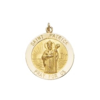 St. Patrick Medal, 12 mm, 14K Yellow Gold