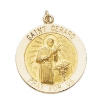 St. Gerard Medal, 22 mm, 14K Yellow Gold