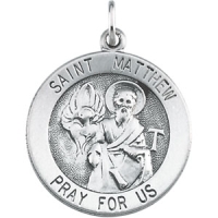 St. Matthew Medal, 22 mm, Sterling Silver