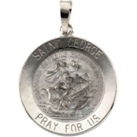 St. George Medal, 18 mm, 14K White Gold