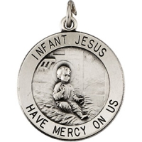 Infant Jesus Medal, 18.25 mm, Sterling Silver