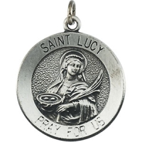 St. Lucy Medal, 14.75 mm, Sterling Silver