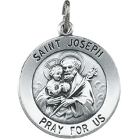 St. Joseph Medal, 22 mm, Sterling Silver