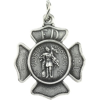 St. Florian Medal, 16.75 mm, Sterling Silver