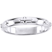 Sterling Silver Rosary Ring, 3.2mm wide
