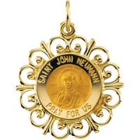 St. John Neumann Medal, 18.5 mm, 14K Yellow Gold