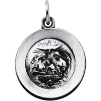 Baptism Medal, 18.75 mm, Sterling Silver