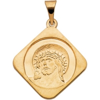 Ecce Homo Medal, 18.8 x 18.8 mm, 14K Yellow Gold