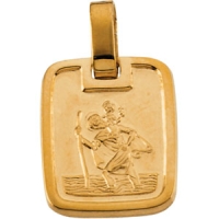 St. Christopher Medal, 13.10 x 11.20 mm, 14K Yellow Gold