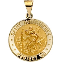 St. Christopher Medal, 23 mm, 18K Yellow Gold
