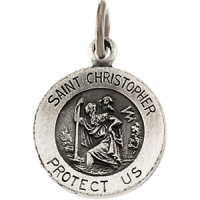 St. Christopher Medal, 11.8 mm, Sterling Silver