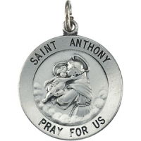 St. Anthony Medal, 22 mm, Sterling Silver