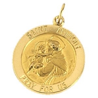 St. Anthony Medal, 25 mm, 14K Yellow Gold