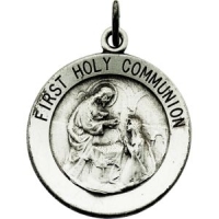 First Holy Communion Medal, 12 mm, Sterling Silver