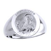 St. Andrew Sterling Silver Ring, 18 mm round top