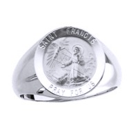 St. Francis Sterling Silver Ring, 15mm top