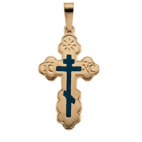 Two Tone Crucifix Pendant