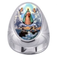 Our Lady of charity Charm Gem Sterling Ring