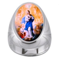 The Immaculate Conception Charm Gem Sterling Ring