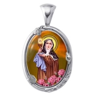 St Clare of Assisi Charm Gem Pendant