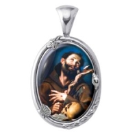 St Francis of Assisi Charm Gem Pendant