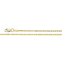 D-Cut Rope Chain 1.5mm x 7 inch, 14KY, Lobster Claw