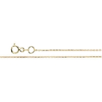 D-Cut Cable Chain, 1 x .50mm x 18 inch, 14K, Spring Ring