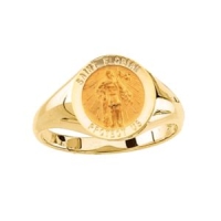 St. Florian Ring. 14k gold, 12 mm round top