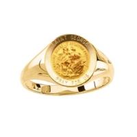 St. George Ring. 14k gold, 12 mm round top