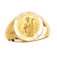 St. Patrick Ring. 14k gold, 15 mm round top