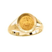 Caridad del Cobre Ring. 14k gold, 12 mm round top