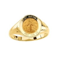 St. Martha Ring. 14k gold, 12 mm round top