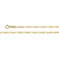 Figaro Chain, 2.0mm x 1.0 x 16 inch, 14KY, Spring Ring