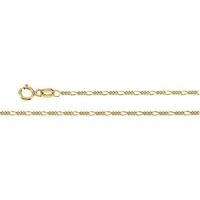 Figaro Chain, 1.25mm x .75 x 24 inch, 14KY, Spring Ring