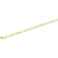 Hollow Figaro Chain, 3.25mm x 18 inch, 14KY, Lobster Claw